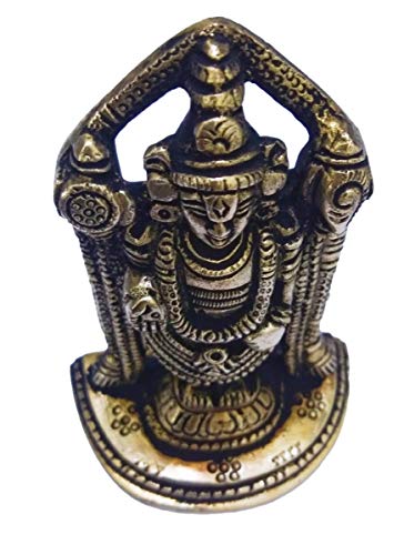 athizay Balaji Idol Available in Antique | Gold | Lacquer Finished Lord Balaji Statues | Lord Venkateswara | Incarnation of Lord Vishnu Sculpture for Blessing,Health &Wealth | (Antique Balaji 9.5 cm) - style: Antique Balaji 9.5 cm