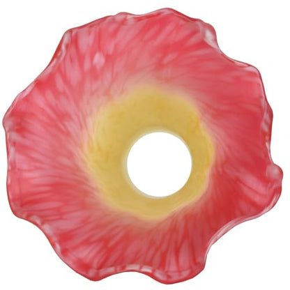 Bieye LS16S Lily Flower Blown Glass Lampshade (Yellow Red, Opening I.D. 0.87" x O.D. 1") - color: Yellow Red, size: Small I.D. 0.87" x O.D. 1"