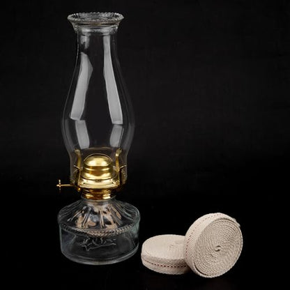 SWATOM 13.1 Feet /2 Rolls Oil Lamp Wicks 7/8 Inch Oil Wick for Lamps Cotton Lantern Kerosene Wick Replacement with Genuine Red Stitch - size: 7/8 Inch Cotton Oil Lamp Wicks 13.1 Feet