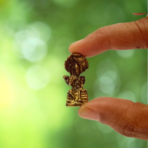 Purpledip Rare Miniature Statue Lord Vishnu, Unique Collectible Gift (11396)