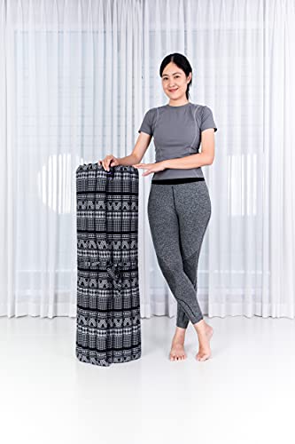 Leewadee Wide Thai Roll Mat 75 x 39 inches Kapok Firm - color: Cbt3 - Black, size: L: 75x39"