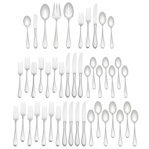 Gorham Studio 45-Piece 18/10 Silverware Set for 8, Flatware - style: 45-Piece Flatware Set