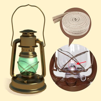 1 Roll Oil Lamp Wick - 6.5 Feet Roll, 3/4 Inch Flat Cotton Wick Replacement - Perfect for Oil Lamps, Lanterns, and Oil Burners (3/4 inch) - size: 3/4 inch