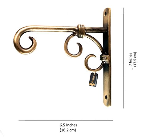 Two Moustaches Brass Wall Lantern Diya Hanger, Planter Hangers, Lanterns Wind Chimes Hanging Baskets Ornaments, Diya Hanger Brass, Pack of 1(6.5 x 1 x 7 Inches, Brown)