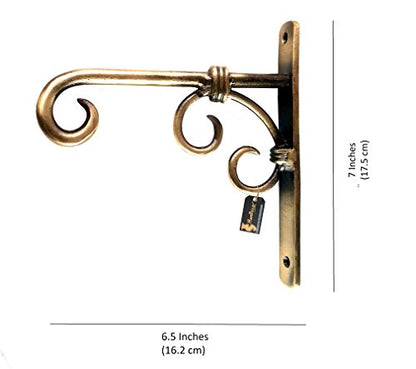 Two Moustaches Brass Wall Lantern Diya Hanger, Planter Hangers, Lanterns Wind Chimes Hanging Baskets Ornaments, Diya Hanger Brass, Pack of 1(6.5 x 1 x 7 Inches, Brown)