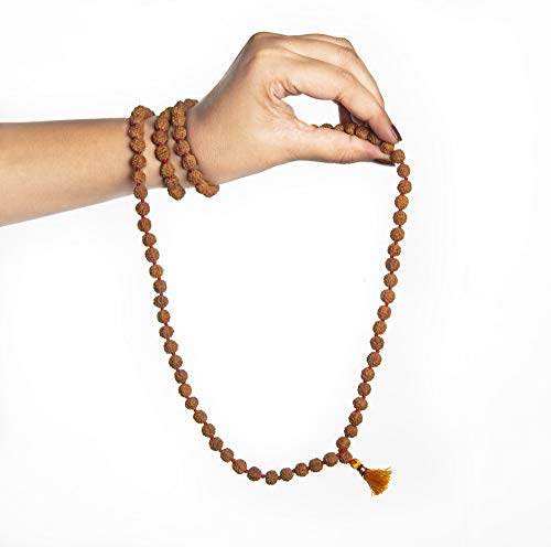 Wonder Care Authentic Rudraksh Mala-5face- Genuine Himalayan Rudraksha Seeds Religious Ornament Rosary Japa Mala Necklace Prayer Mala Healing Beads - color: 10mm-10pc