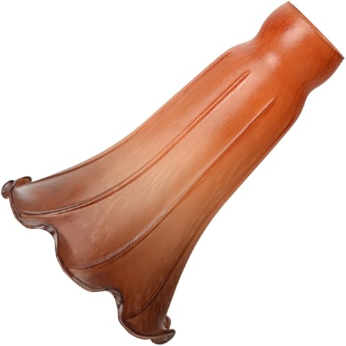 Bieye LS27 Lily Flower Blown Glass Lampshade (Orange Brown, Opening I.D. 1.26" x O.D. 1.5") - color: Orange Brown, size: Large I.D. 1.26" x O.D. 1.5"