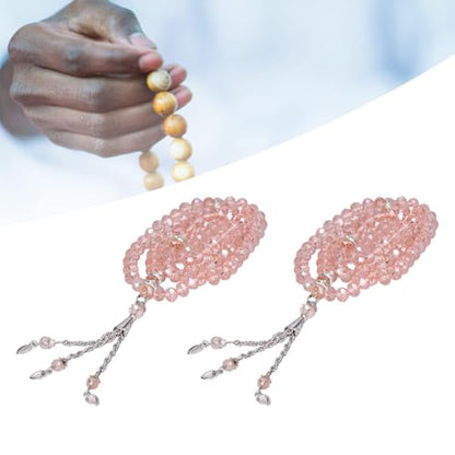 2Pcs Muslim Prayer Beads, 99 Colored Glaze Beads