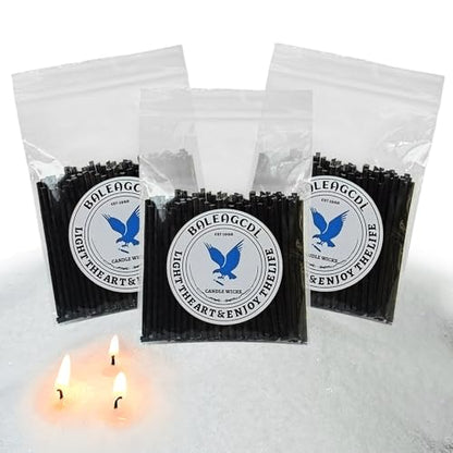 Pearled Candle Wick 2.2 Inch Black Cotton Wicks 300-Pack Premium Metal-Free & Lead-Free Candle Wicks for Candle Making - color: Black-2.2 Inch-300pcs