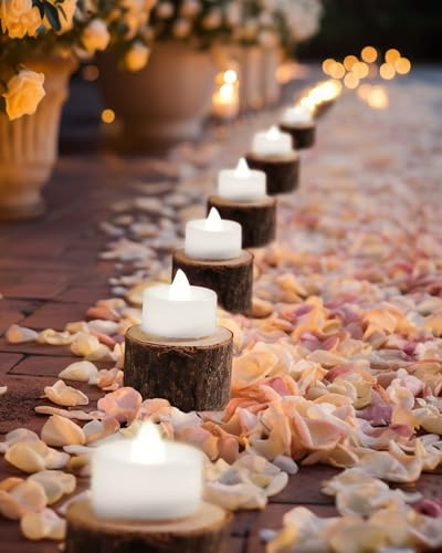 BEICHI 24Pcs Flameless LED Tea Lights with Remote & Timer,White Base,400Hrs - color: Pure White Light, White Shell, size: 24-Pack