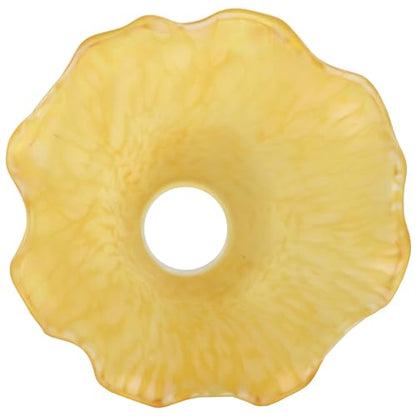 Bieye LS98S Lily Flower Blown Glass Lampshade (Yellow, Opening I.D. 0.87" x O.D. 1") - color: Yellow, size: Small I.D. 0.87" x O.D. 1"