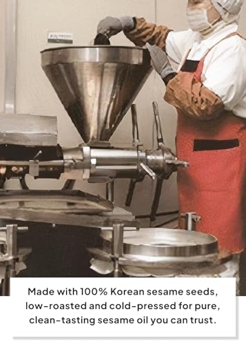 Korean Food 100% Korean Sesame Oil, Premium Sesame Seed Oil, Glass, 180ml