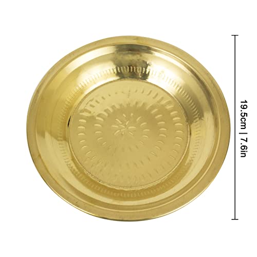 Spillbox Traditional Handcrafted Brass Puja | Pooja Thali | Arati | Arathi | Arthi | Arti | Arathi | Bartan Thambulam Plate -Thambalam Thali- (7 Inch) - size: 7 Inch