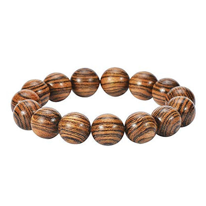 Prayer Bead bracelet Mala Beaded Bracelets for Men Women 12/15MM … - color: 15mm 15 beads Tiger skin