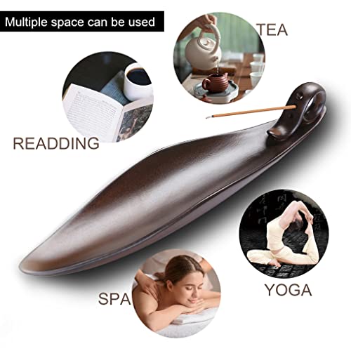 9" Length Incense Stick Holder with 3 Holes, White Porcelain Incense Tray Ash Cather for Spa, Meditation Room, Yoga, Home, Office (Brown) - color: Brown
