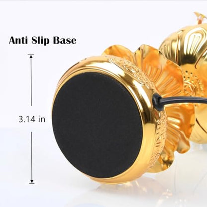 1 Pair - Colorful LED Crystal Lotus Buddhist Lamp - 8 inches - color: Pale Gold, size: 8 inches