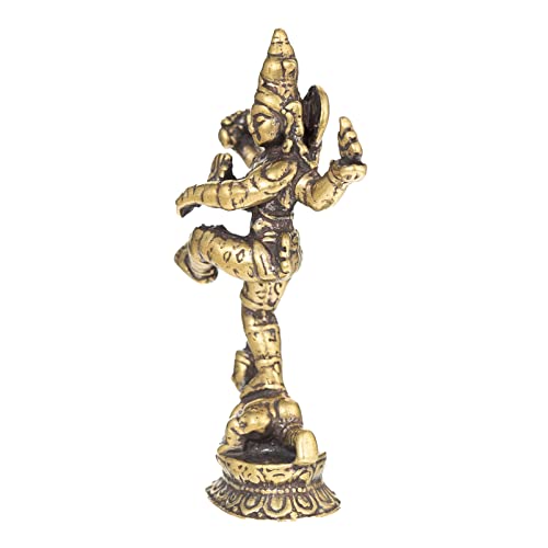 Mini Pocket Buddha Statue - Small Cute Tibetan Nepal Four-armed Tara Buddha Figurine - Copper Bronze Retro Style Handmade for Home Decor - size: E