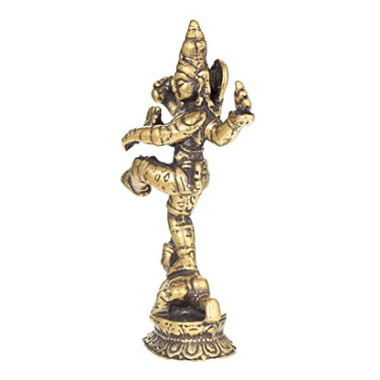 Mini Pocket Buddha Statue - Small Cute Tibetan Nepal Four-armed Tara Buddha Figurine - Copper Bronze Retro Style Handmade for Home Decor - size: E
