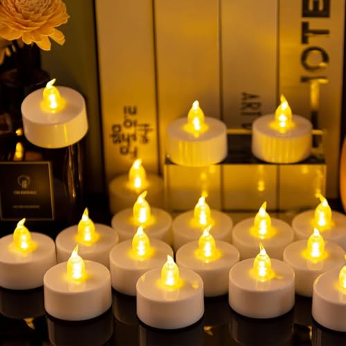 LED Tea Light Flickering Candle with Remote Control WarmYellow 12pcs - color: Remote-warm yellow, size: 12pack
