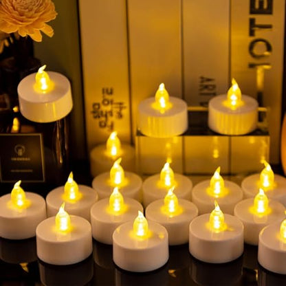 LED Tea Light Flickering Candle with Remote Control WarmYellow 12pcs - color: Remote-warm yellow, size: 12pack