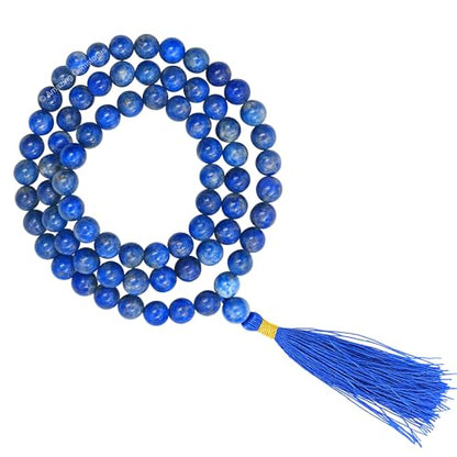Amazing Gemstone Lapis Lazuli Mala Saadi - color: Lapis Lazuli, style: Plain