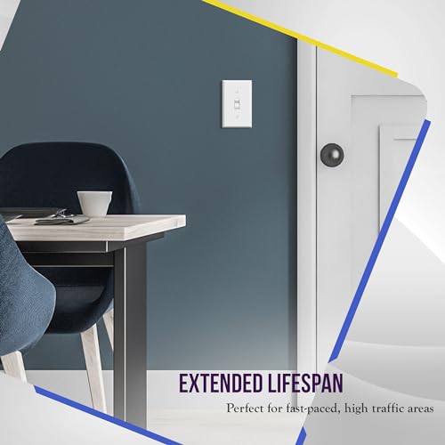 ENERLITES Toggle Light Switch Metal Wall Plate, 1-Gang, White Matte - color: White Matte, size: Standard Size