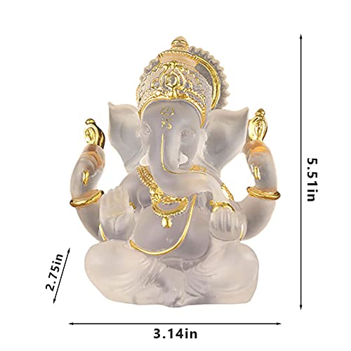 Ganesha Statue, Hindu God Ganesha Statue, Hindu Buddha Statue Ornament (White)