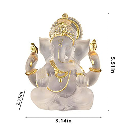 Ganesha Statue, Hindu God Ganesha Statue, Hindu Buddha Statue Ornament (White)