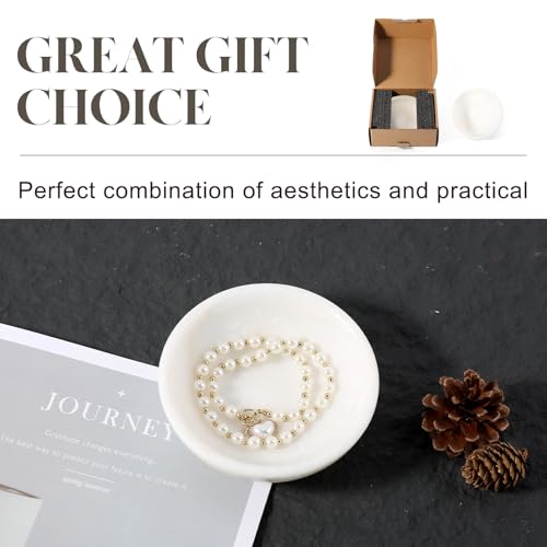 Koville Natural Marble Incense Holder, Incense Holder for Sticks with 9 Holes, Handmade Incense Burner Ash Catcher for Meditation Yoga SPA, Balsam Fir/Palo Santo/Sage/Cone (White) - color: D=130-white