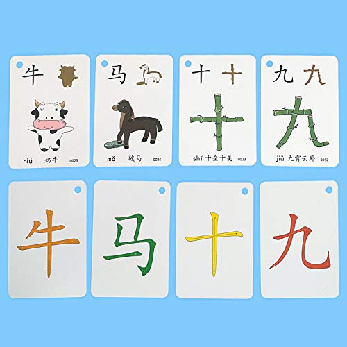 Richardy 250 Cards Chinese Characters Sight Words Learning Flashcards Mandarin Chinese Pinyin Hieroglyphic Stroke Order Early Education Chinese Beginners Stage One - style: Chinese-Level 1