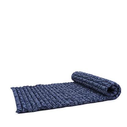 Leewadee Wide Thai Roll Mat 75 x 39 inches Kapok Firm - color: Cbt1 - Blue, size: L: 75x39"