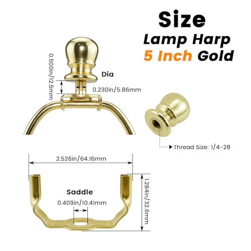 5-Inch Height Lamp Shade Harp Holder Fitter, 2.98-Inch Width