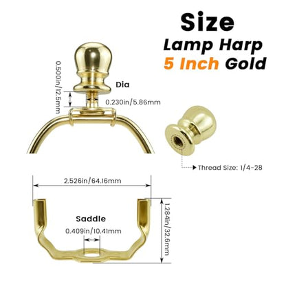 5-Inch Height Lamp Shade Harp Holder Fitter, 2.98-Inch Width