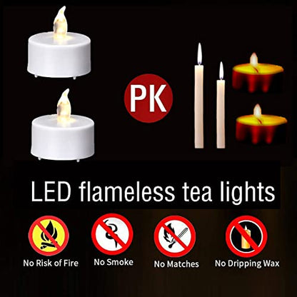 Battery Operated LED Tea Lights Flameless Electric Candles 24PACK - color: Warm White, size: 24pack
