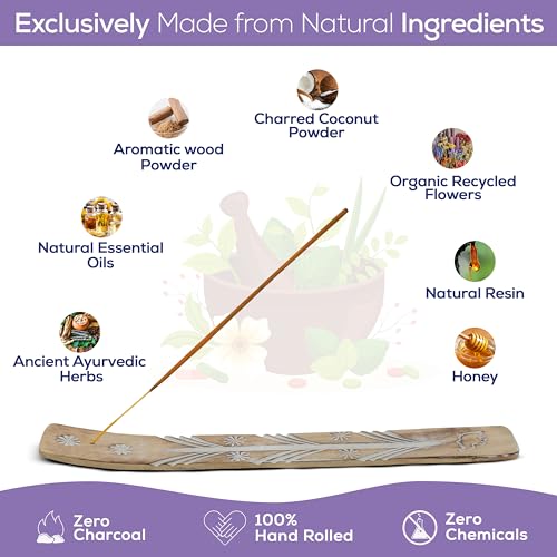 Satya Lavender Incense Sticks, Satya Bng (Bangalore) Insenses 15gmx3 Pack (45 GMS) with Raajsee Incense Holder Bundle, Satya Nagchampa Natural Incense - color: Lavender