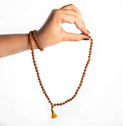 Wonder Care Authentic Rudraksh Mala-5face- Genuine Himalayan Rudraksha Seeds Religious Ornament Rosary Japa Mala Necklace Prayer Mala Healing Beads - color: 6mm-10pc