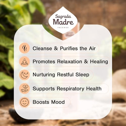 Sagrada Madre 8pcs Wildly Harvested Thick Palo Santo Incense Sticks (Frankincense), 9” Long - Eco Friendly, Non-Toxic, Aromatic Incense Sticks (1hr Burning Time) to Heal & Calm Your Body & Environment