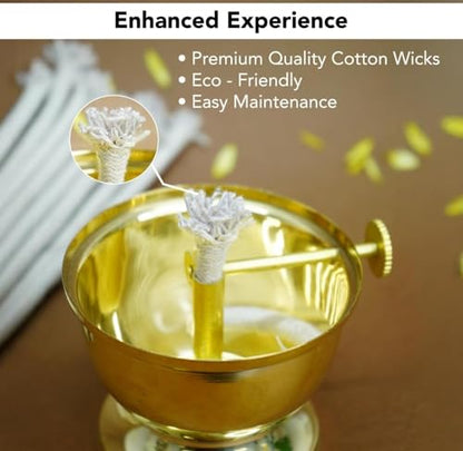 Akhand Diya Wicks for Pooja | Long Batti for Akhand Jyot | Diya Batti for Oil Lamp - size: 12 Count (Pack of 1)