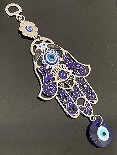 Betterdecor Blue Evil Eye Hamsa Hand Hanging Home Office Decoration-023