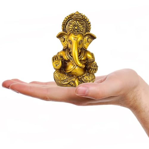 TIED RIBBONS Ganesh Idol for Car Dashboard Resin 3.7 Inch | Ganpati Idol for Car Dashboard, | Ganesha Murti for Home, Office Desk, Mandir Decor, Pooja Decor, Spiritual Gift, Diwali Gift Indian