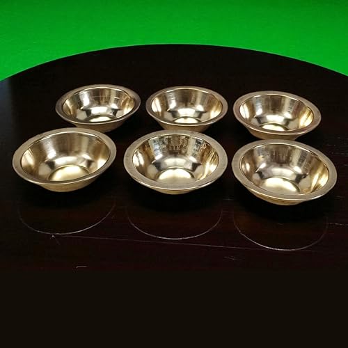 Set of 6 Brass Katori Prasad Bowls 2.75 Inch | Small Pooja Bowls for Temple, Prasadam, Bhog, Kitchen & Dining | Traditional Brass Serving Bowls for Festivals, Rituals, Gifting & Home Décor