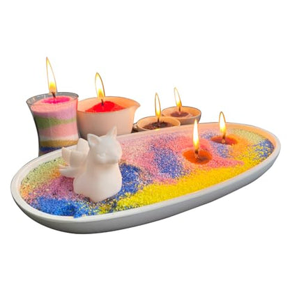 VITARIE Refillable Pearled Candle Sand 18oz, Unscented, 30 Cotton Wicks, 1.1lb Long Burning, Candle Making Kit, Green - color: Green