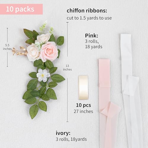 10 Pink Wedding Aisle Decorations - color: Pink