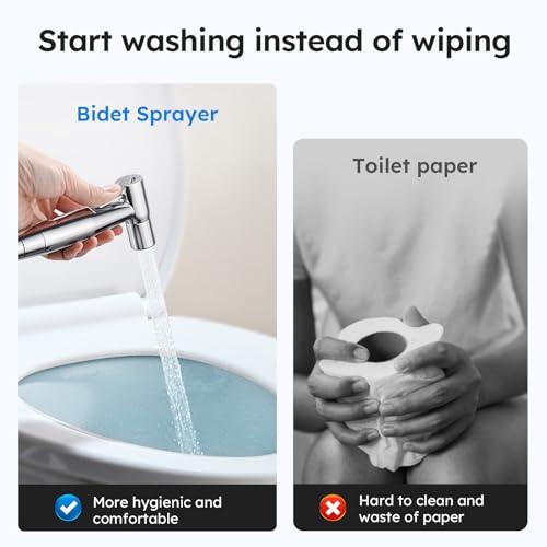 Arofa Handheld Bidet Sprayer, Bidet Attachment for Toilet, Chrome - color: Chrome, size: 1 Pack