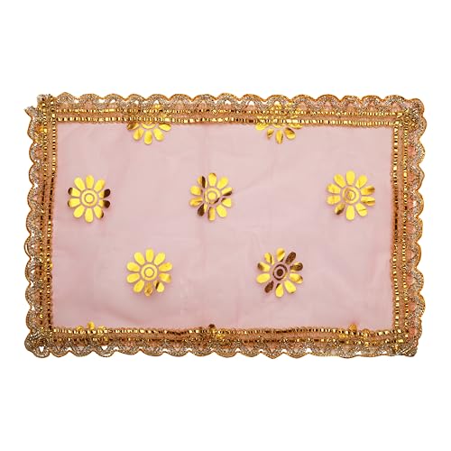 Set of 3 Chunari for Pooja Cloth Mat Aasan Chunni for Temple Idol(15"X10")