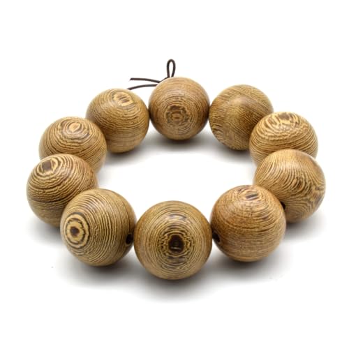 Zen Dear Unisex Natural Wenge Wood Mala Prayer Beads Necklace Bracelet Beads Meditation Buddhist Japa Rosary Mala Bead Yoga - style: 25mm 10 beads