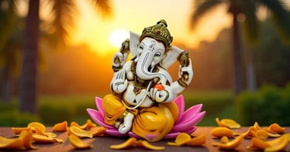 Lightahead Figurine Lord RAJA Ganesh GANPATI Statue of Elephant Hindu GOD