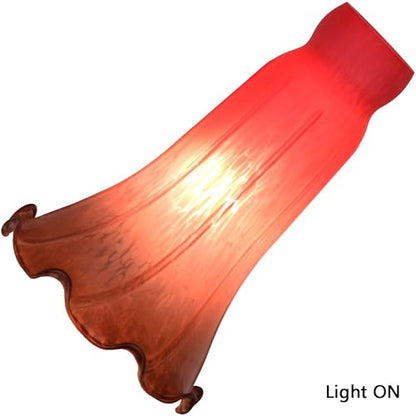 Bieye LS71 Lily Flower Blown Glass Lampshade (Red Brown, Opening I.D. 1.26" x O.D. 1.5") - color: Red Brown, size: Large I.D. 1.26" x O.D. 1.5"