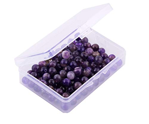 Natural Stone Beads 100pcs 8mm Amethyst Round Genuine Real Stone Beading Loose Gemstone Hole Size 1mm DIY Charm Smooth Beads for Bracelet Necklace Earrings Jewelry Making (Amethyst) - color: Amethyst Purple, size: 8mm