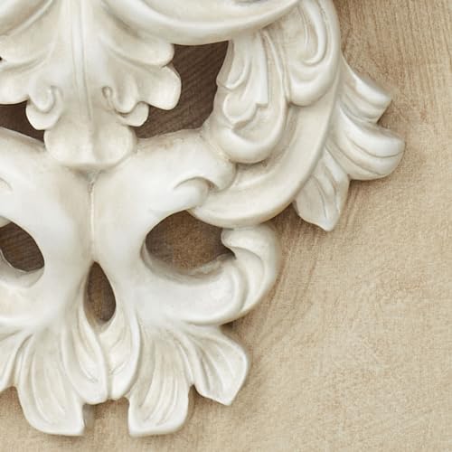 Crown Imperial French Scroll Wall Shelf, Antique White, Victorian Style